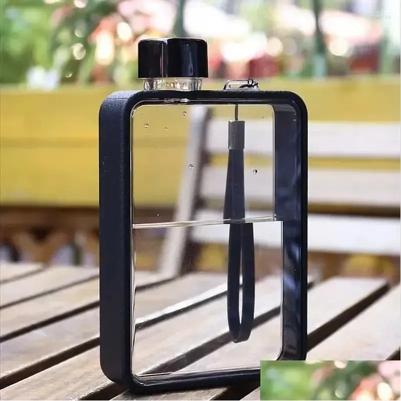 water bottles bottle size fitness portable sports cup square outdoor kettle travel transparent flat for