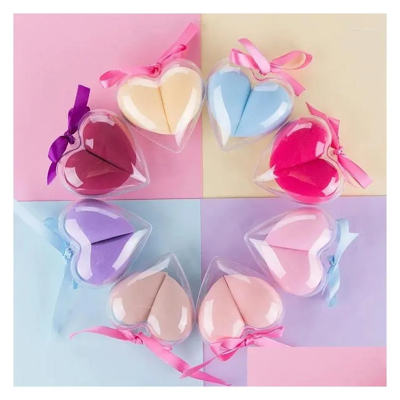 makeup sponges super soft love two pack powder puzzle set dry and wet sponge heart shaped box beauty egg