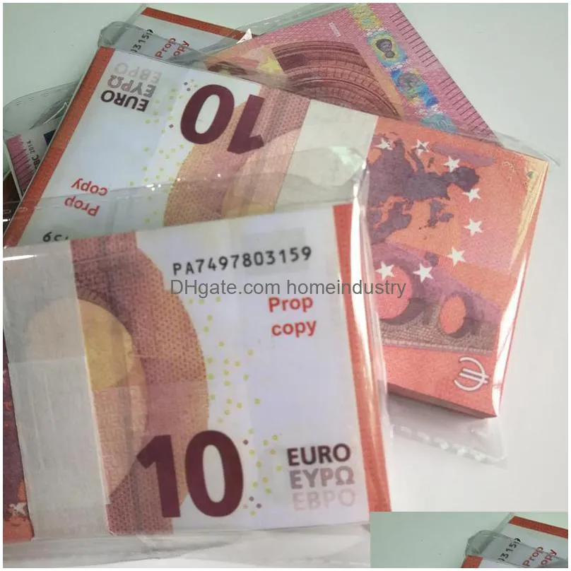 50% size party bar props coin simulation 10 20 50 100 euro fake currency toy film filming props practice banknotes 100 / package general festives european