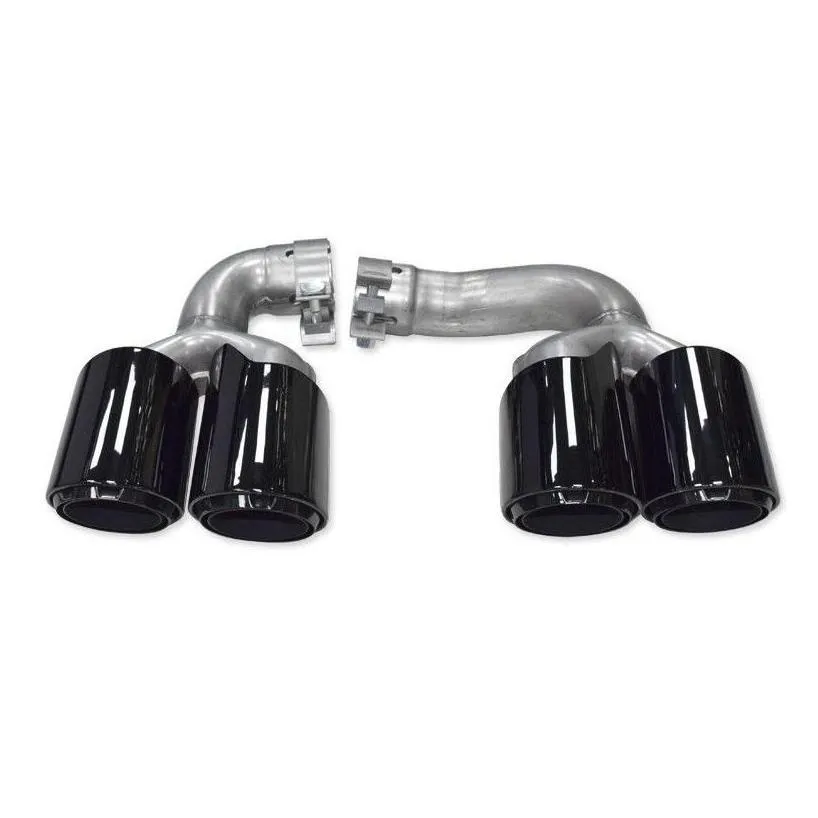 muffler pair hybrid style car black stainless steel rear tail tips for porsche cayenne double exhaust pipe - drop delivery mobiles m