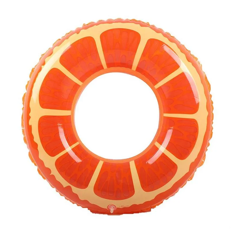 60/70/80/90cm swimming pool lifebuoy swim ring inflatable toys life buoy watermelon orange fruit design swimming rings