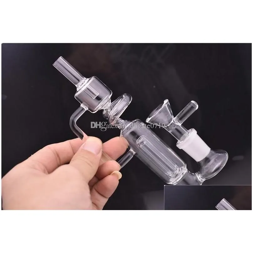 with handle mini 14mm female joint bongs recycler percolator hookahs glass dab oil rig water pipe with glass oil burner pipes