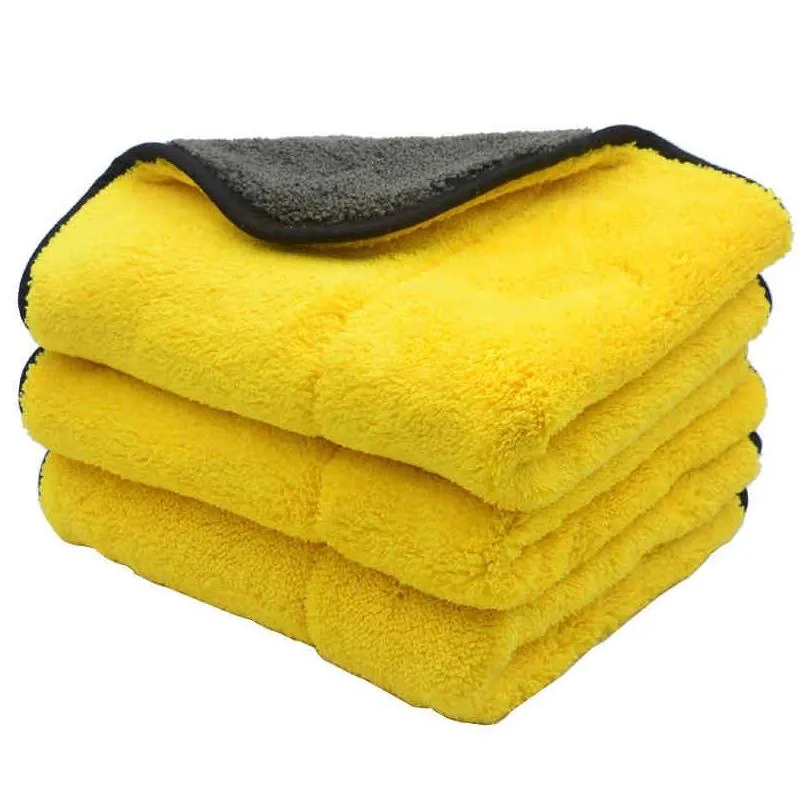 3pcs 45cmx38cm 800gsm super thick plush microfiber cleaning cloths care microfibre wax polishing detailing towels soft