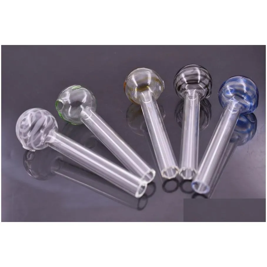 newest design 103mm mini cheap colorful glass oil burner pipe 12mm thick heady straight glass oil tube nail smoking pipe