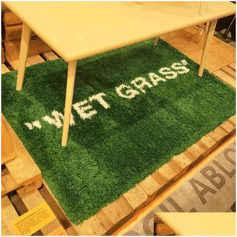 green wet grass rugs keep off designer rug top plush fabric home rug dining room living room bedroom floor mat hypebeast