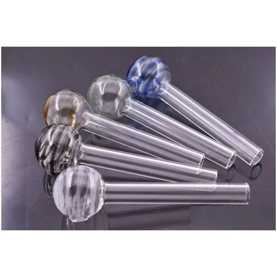 newest design 103mm mini cheap colorful glass oil burner pipe 12mm thick heady straight glass oil tube nail smoking pipe