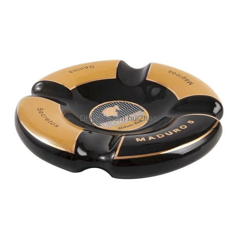 cohiba classic round cigar ashtray holder cohiba high-end china ceramic 4 slots ceramic ashtray cigar smoking sets accessories