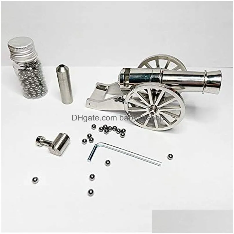 napoleon stainless steel mini cannon military model collection ornaments with metal particles