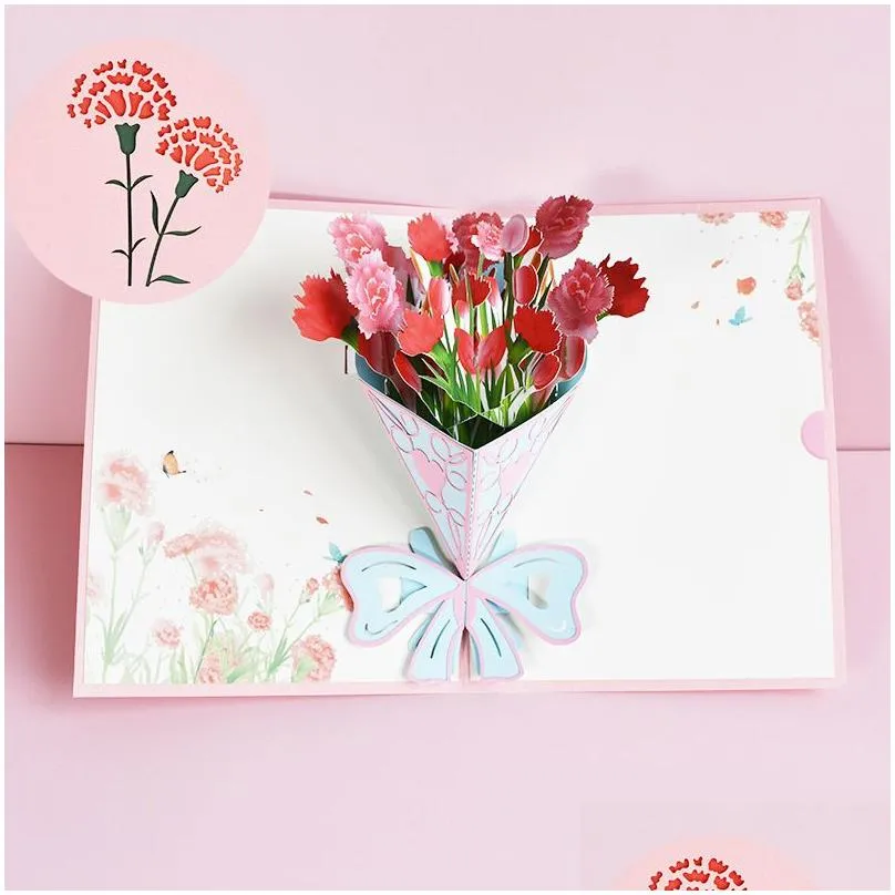 3d  up mothers day cards gifts floral bouquet greeting cards flowers for mom wife birthday sympathy get well wholesale