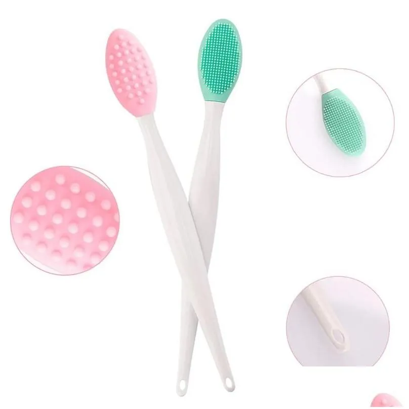 makeup brushes 50pcs exfoliating lip brush nose cleaning double side soft silicone scrub tool & blackhead remove brushmakeup