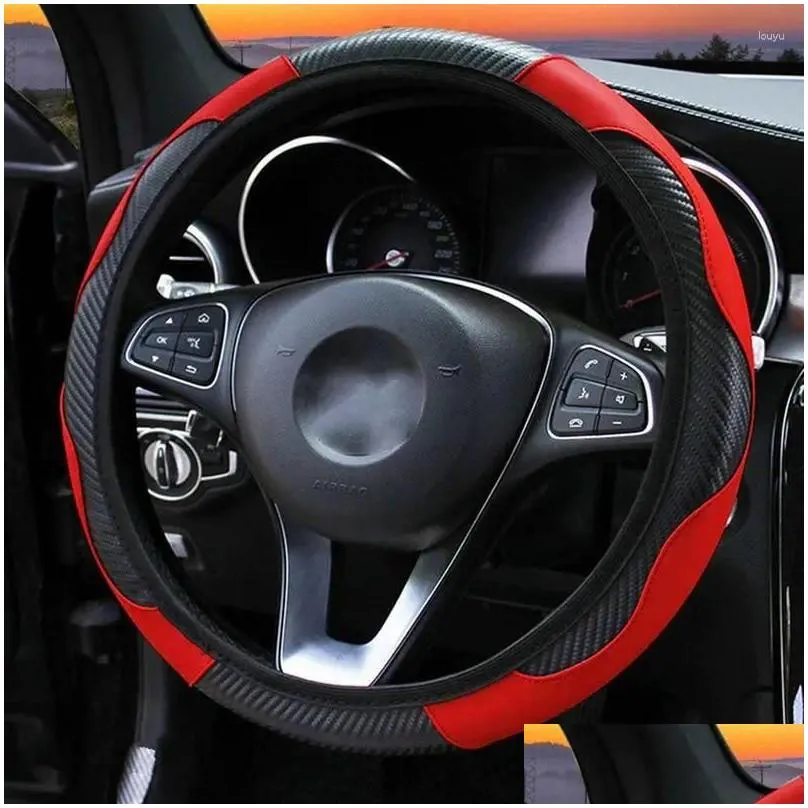 steering wheel covers car cover pu leather protector anti-slip lining universal vehicle accessory diverse cars diameter 14.5-15