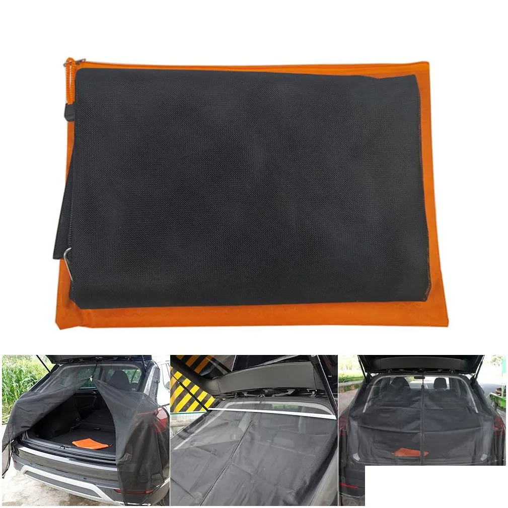 universal sunshade cover car anti-mosquito anti-flying insects curtain trunk sunshade cover mesh camping uv protection for suv mpv tail door mosquito