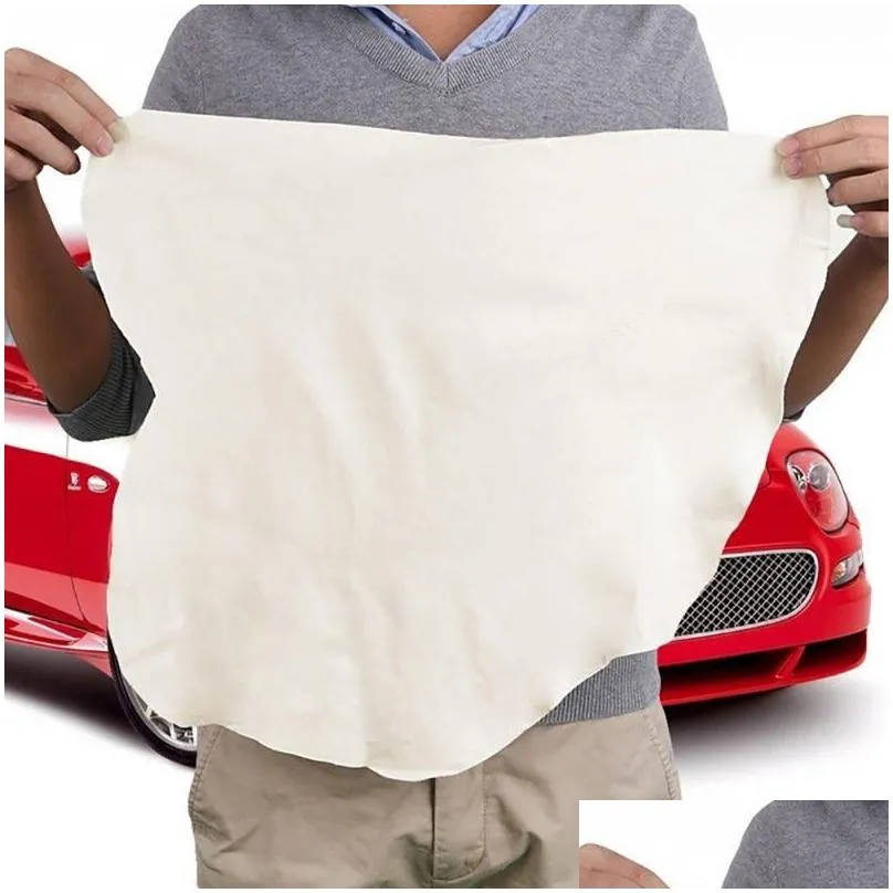 60*80cm auto care natural chamois leather cleaning cloth genuine leather wash suede absorbent quick dry towel streak free lint free