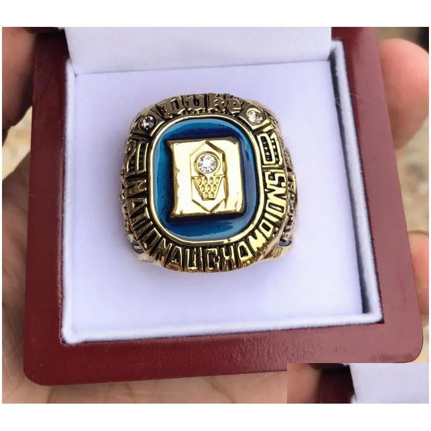  blue 2001 devils national team championship ring with wooden box men fan souvenir gift wholesale 2019 drop 