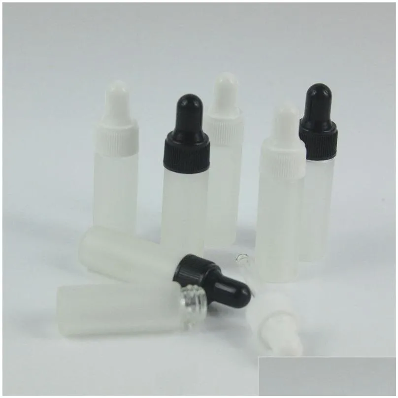 wholesale 50pcs/lot 1ml 2ml 3ml 5ml clear glass dropper bottle mini frosted glass  oil bottle with hose vials