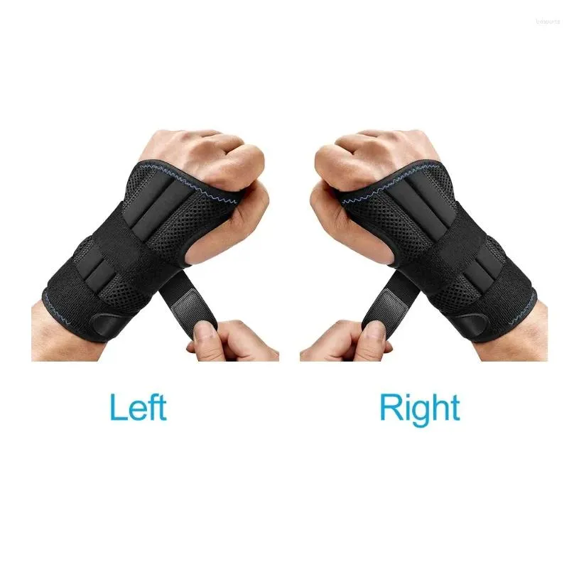 wrist support tendonitis brace carpal tunnel sprained typing breathable air mesh adjustable right or left with metal splint