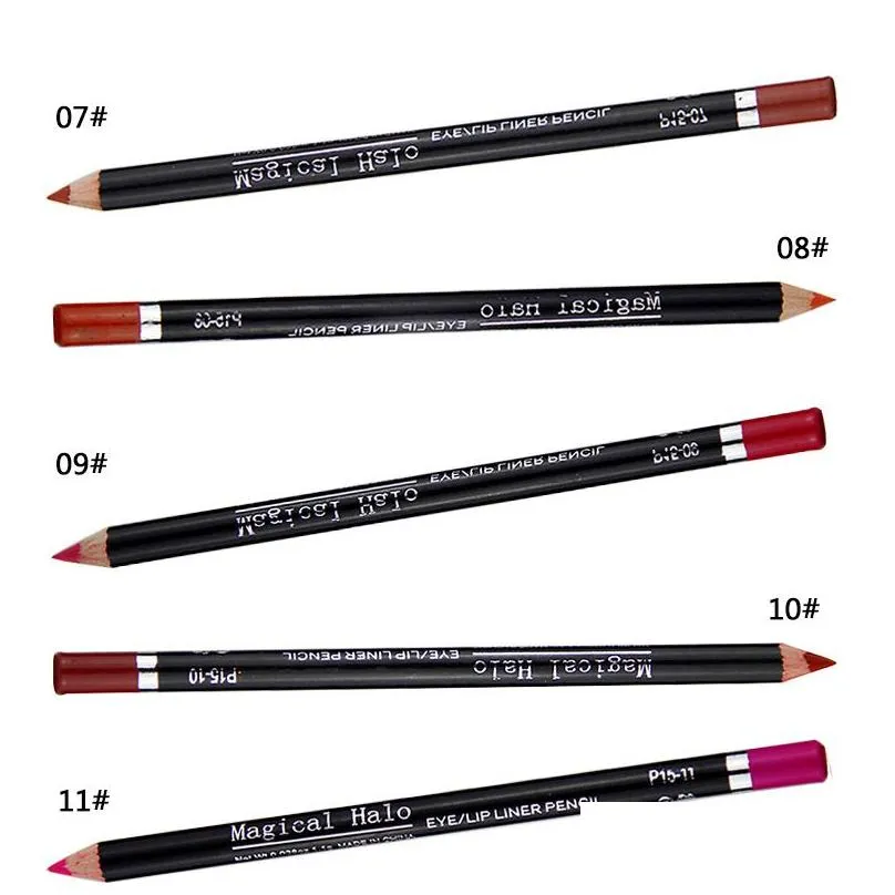 12 colors/lot waterproof lip liner pencil set lipliner contour matte lipstick pen long lasting retro red lip pencil