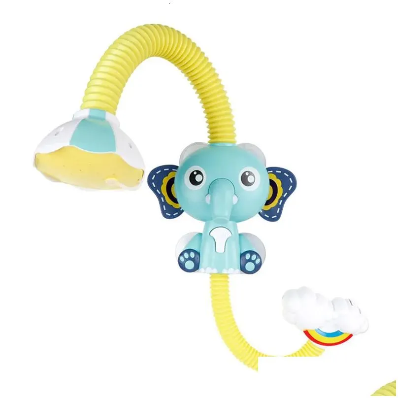 bath toys baby bath toys electric elephant with sucker shower head with adjustable sprinkler baby bathtub spray water toy for toddler gift