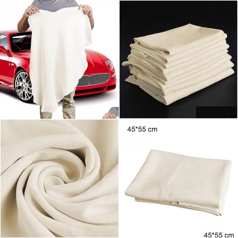 60*80cm auto care natural chamois leather cleaning cloth genuine leather wash suede absorbent quick dry towel streak free lint free