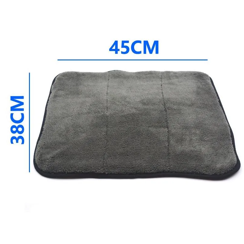 3pcs 45cmx38cm 800gsm super thick plush microfiber cleaning cloths care microfibre wax polishing detailing towels soft