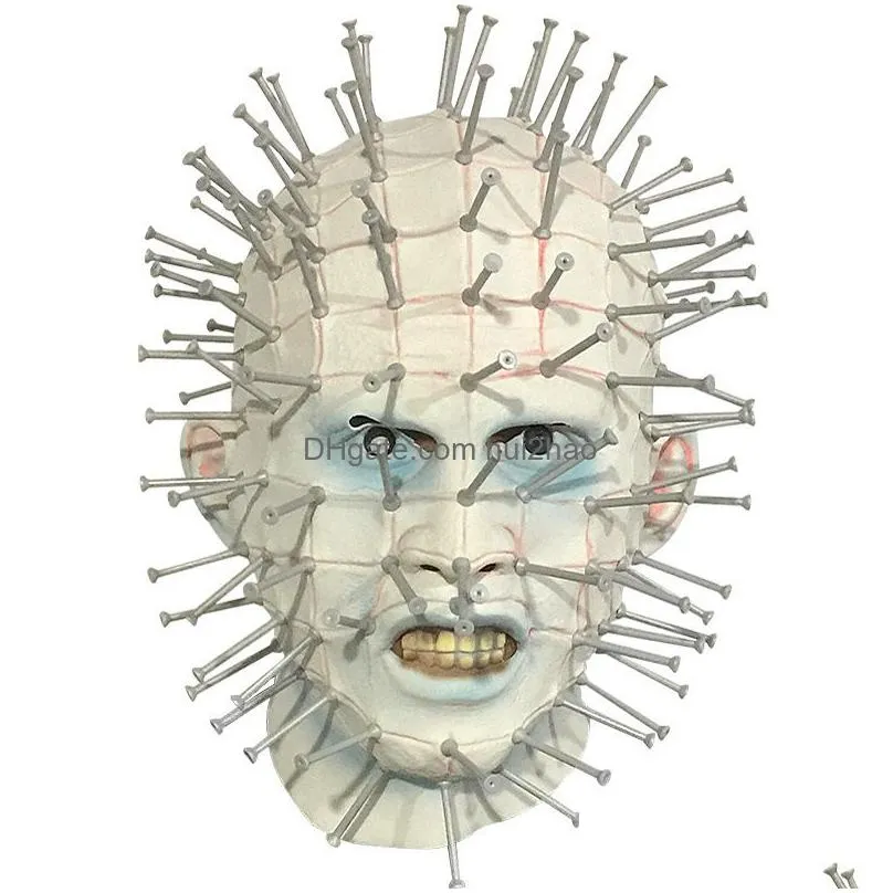 hellraiser pinhead horror mask party carnival mascaras head nail man movie cosplay mask halloween latex scary masks spoof props