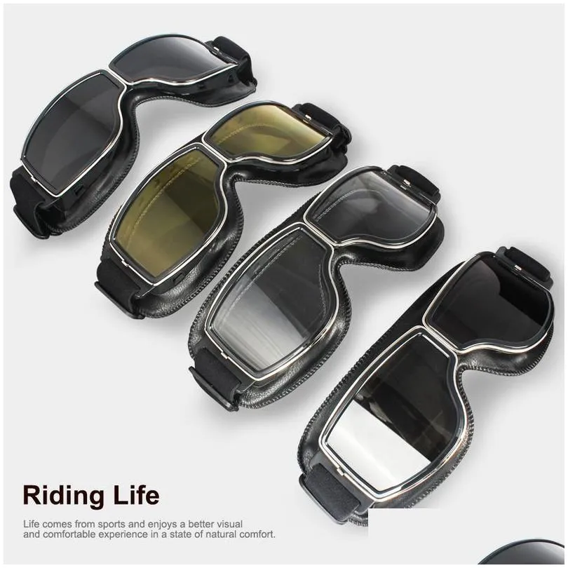 men retro motorcycle glasses steampunk windproof dirt bike goggles women antidust scooter motocross ski snowmobile snowboard