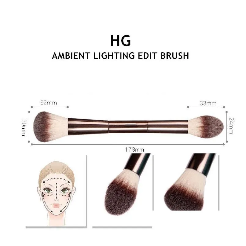 hg ambient lighting edit makeup brush dual-ended perfection powder highlighter blush bronzer cosmetics tools