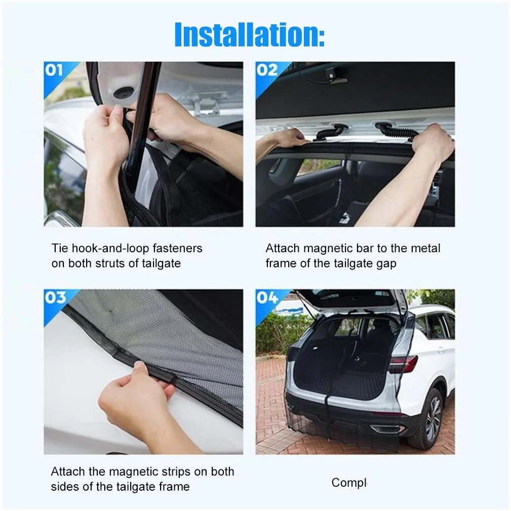 universal sunshade cover car anti-mosquito anti-flying insects curtain trunk sunshade cover mesh camping uv protection for suv mpv tail door mosquito