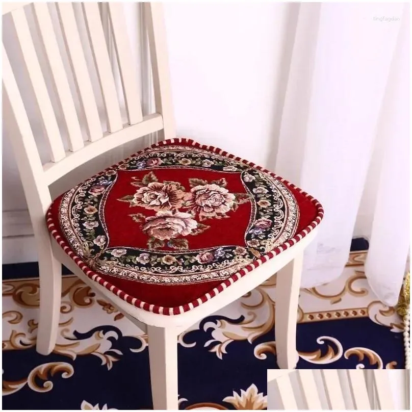 pillow vintage european style flower square dining chair mat four seasons classroom home office non-slip pad