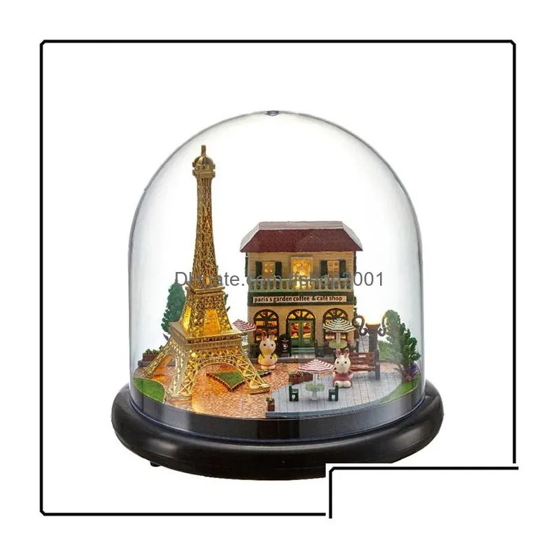 diy assemble crystal ball doll house romantic miniature dollhouse with led light birthday gift craft2428438
