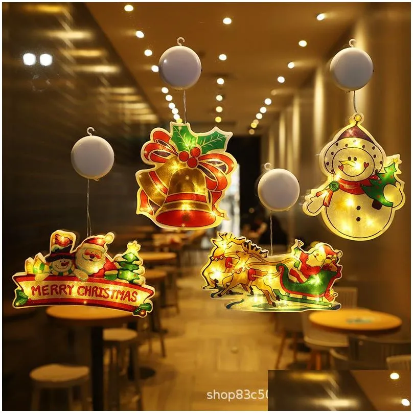 direct supply window hanging lights christmas decoration shop atmosphere scene layout festival led sucker