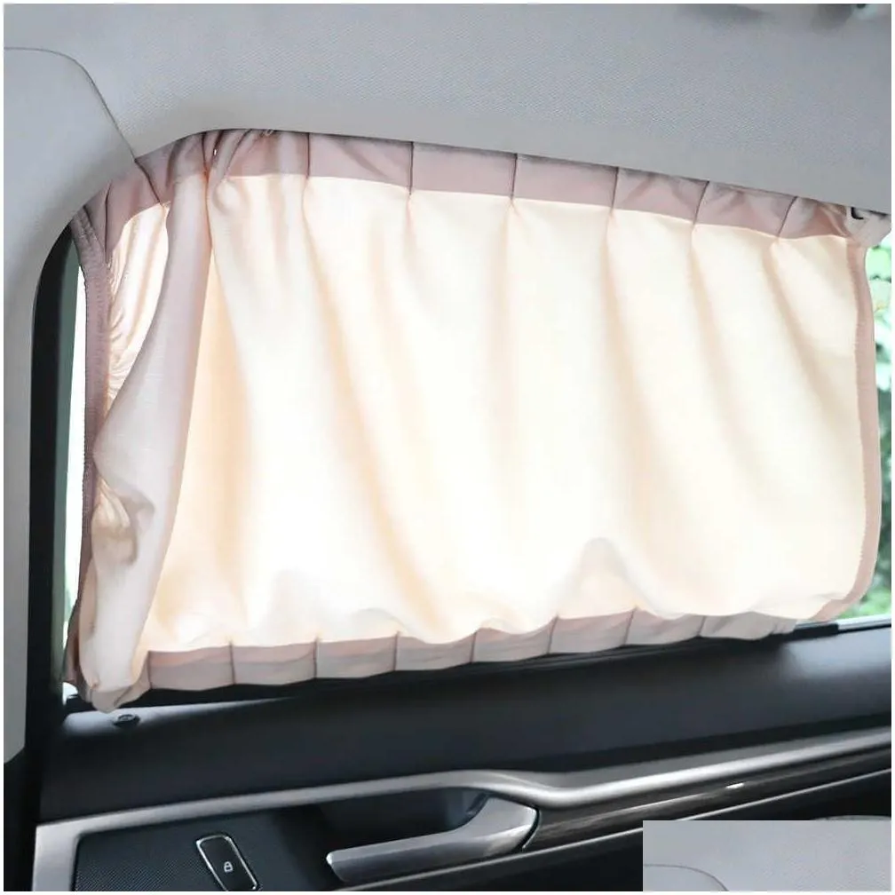 2 pcs/set car curtain automobile window sunshade polyester sun visor blinds cover front rear windows car-styling