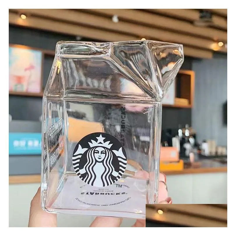 starbucks milk carton toaks cup water cup thickened high temperature resistant milk straw that can be heated by microwave or open