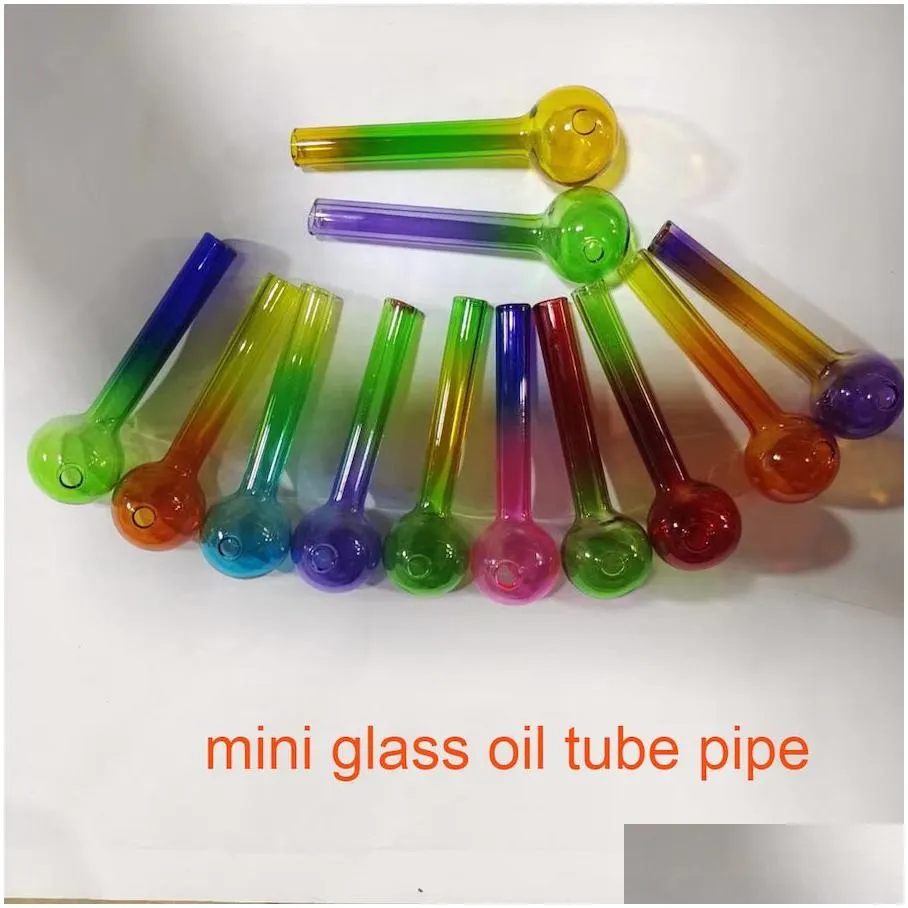 wholesale glass oil burner pipe cheap 4inch rainbow pyrex colorful quality great tube tubes nail tips smoking pipe