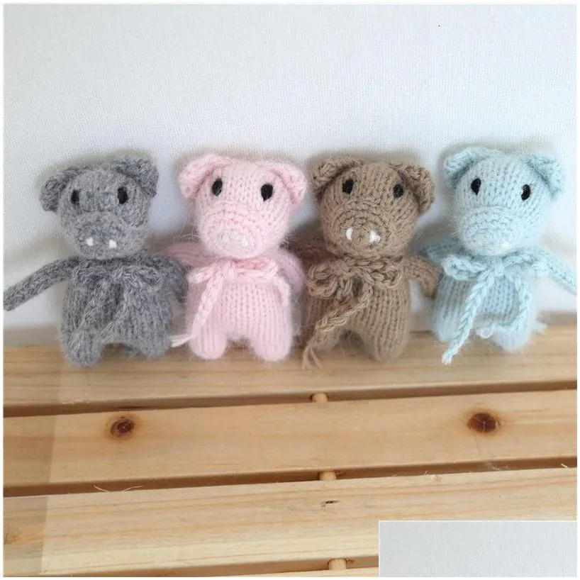 keepsakes born mohair teddy bear toy pography prop baby handmade knit doll born stuffer animal prop 230801