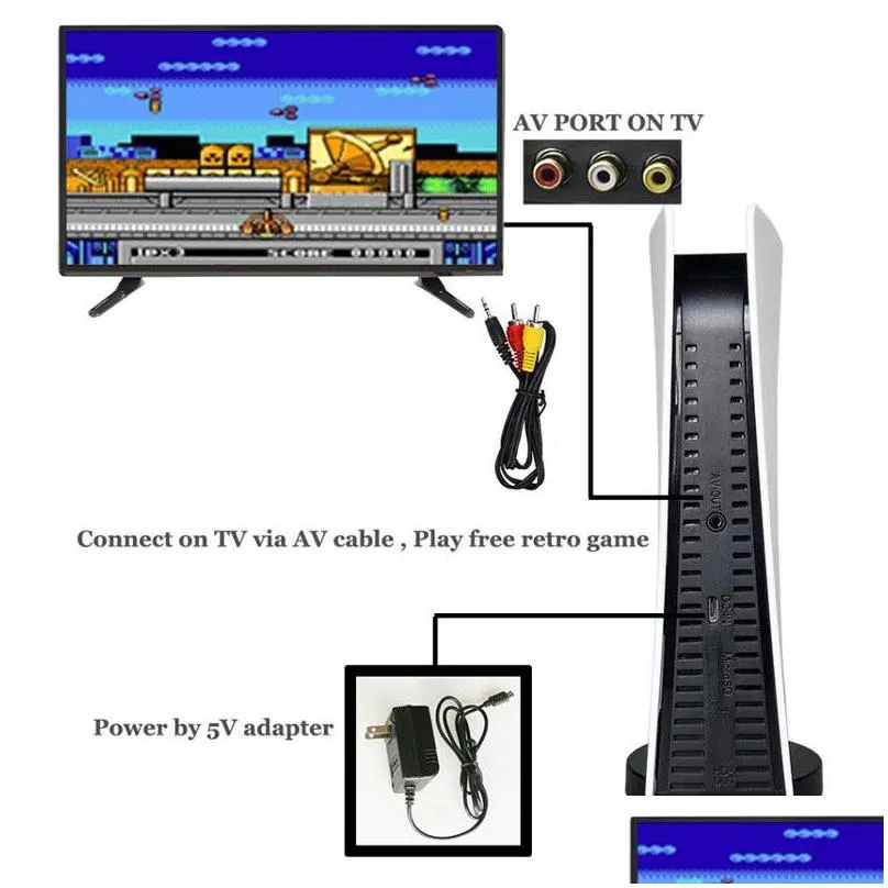 50%off tv game console 8 bit game box toys with 200 classic juegos av output gs5 retro video mini games station dual wired controller y11195