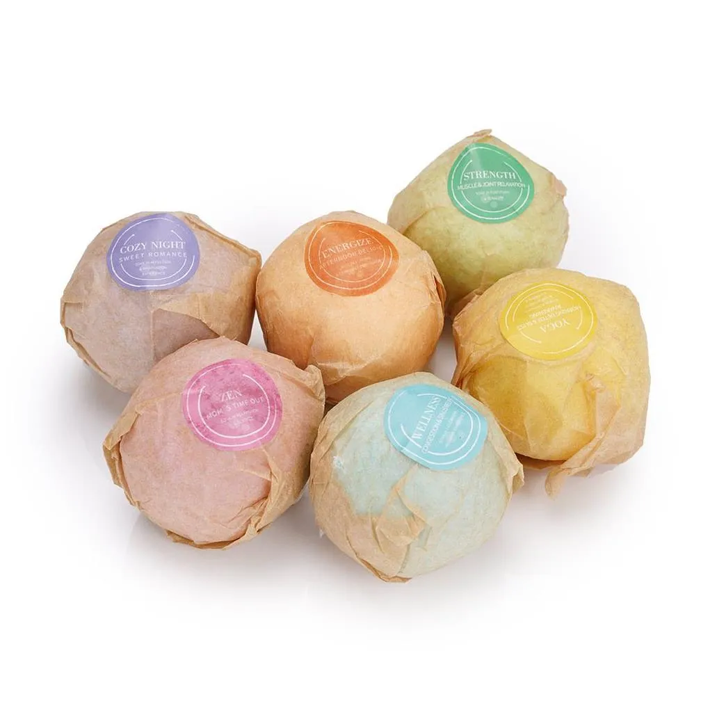 art naturals  oil bath salts bombs moisturize relaxing assorted scents 6pcs multi color ball in us