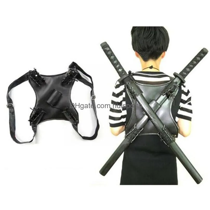 back support adult vintage costume leather scabbard for sword holder medieval role katana playing knight accessory war l5z0