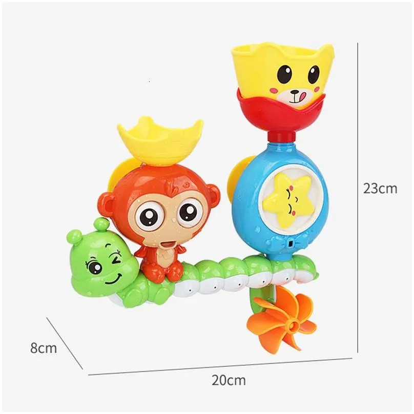 bath toys baby bath sunction cup track water games children bathroom monkey caterpilla bath shower toy for kids birthday gifts 230221