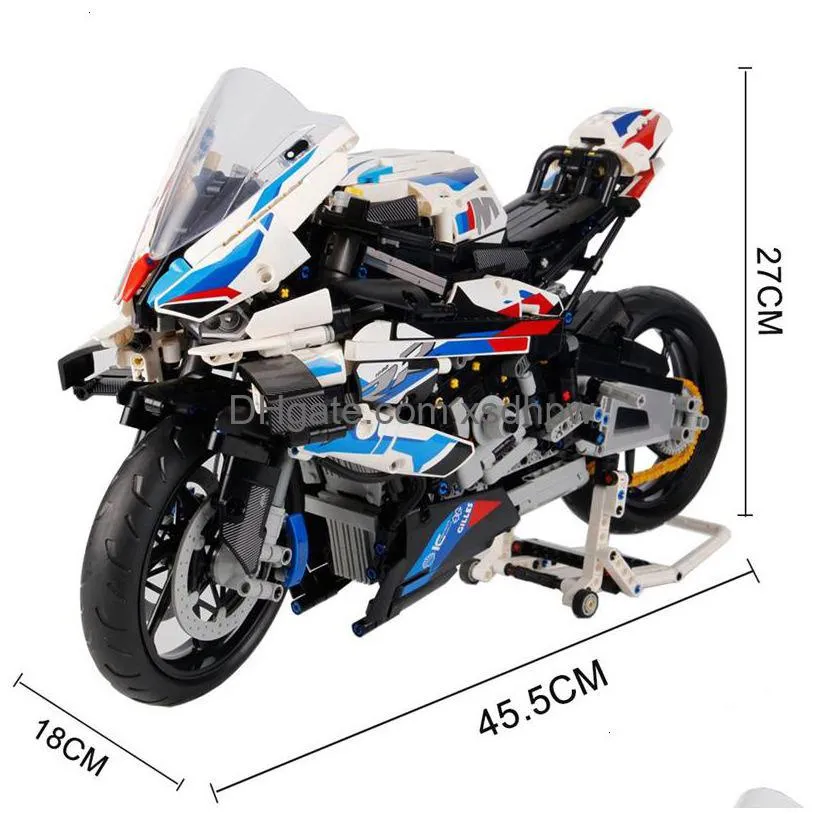 Blocks 1920 Pcs Technical Super Speed M 1000Rr Motorcycle Moc Building Block Compatible 42130 Motorbike Model Vehicle Bricks Toys Dro Dhs4P