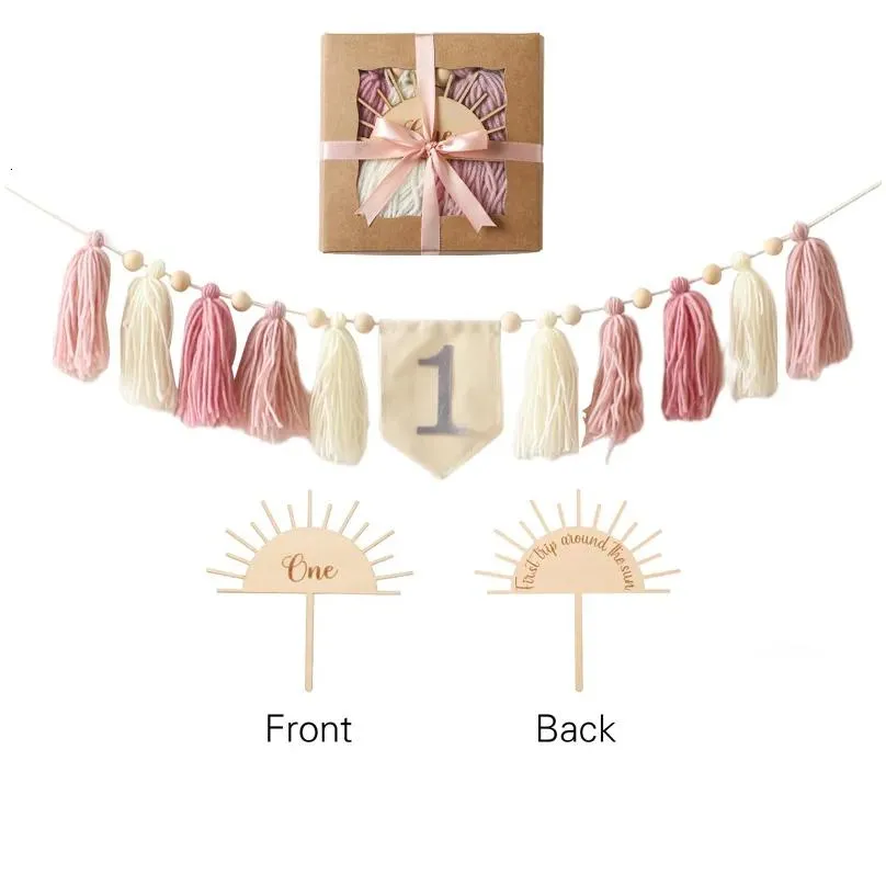 keepsakes happy birthday banner handmade tassel pendant first boys girl baby shower birthday party balloon decoration supplies baby gifts