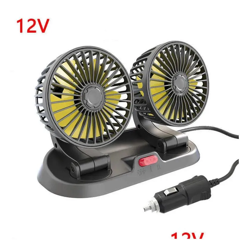 new car fan cooling fan dual head usb car fan low noise 2 speeds 360 degree adjustable air circulation fans for dashboard rv truck