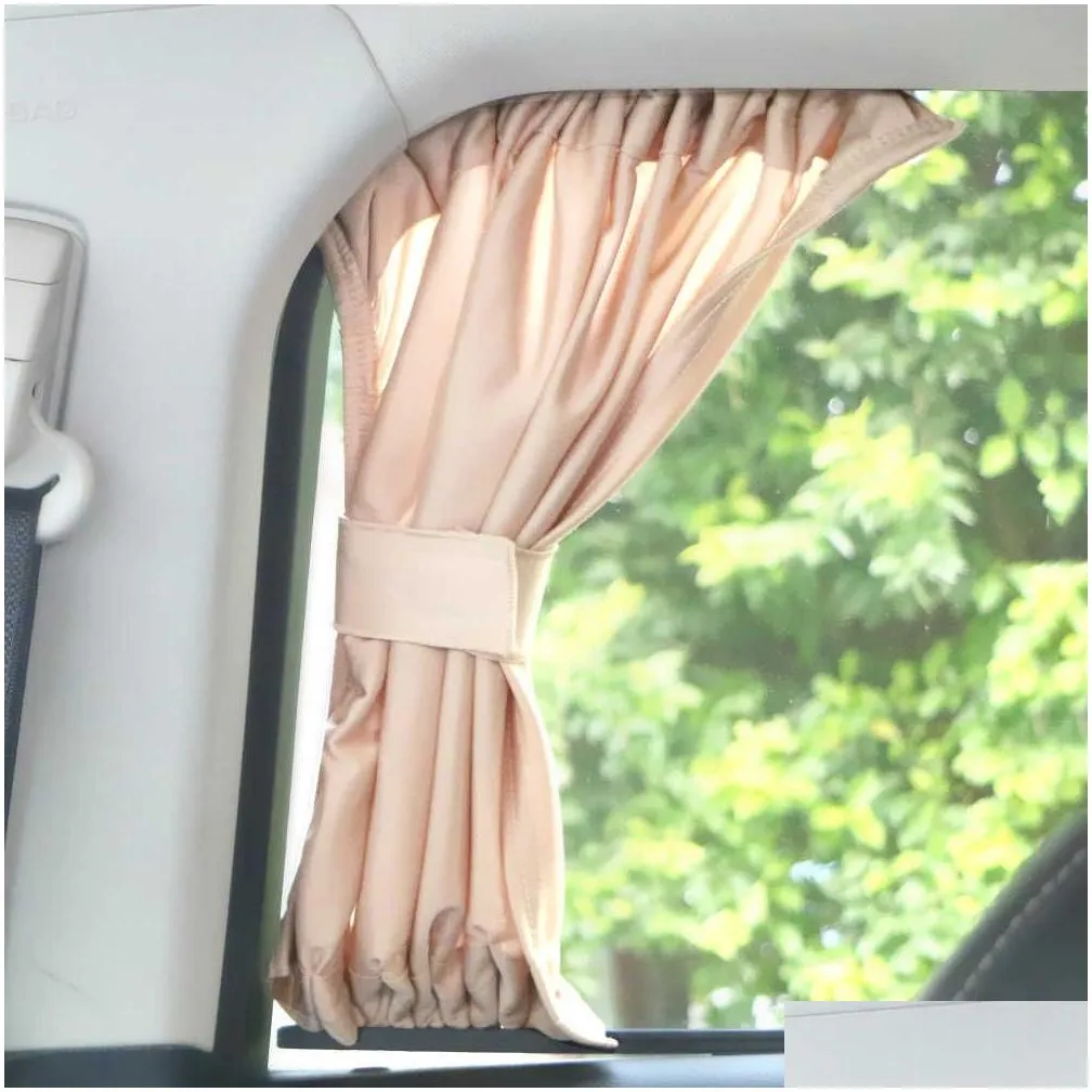 2 pcs/set car curtain automobile window sunshade polyester sun visor blinds cover front rear windows car-styling