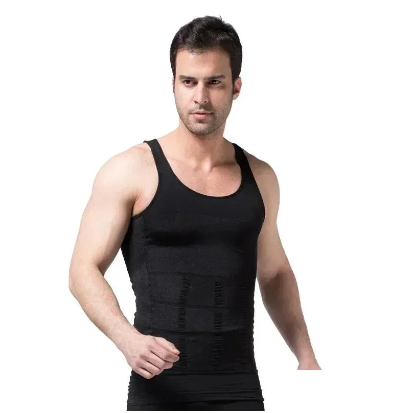 men`s body shapers corrector men shirts toning corrective slimming underwear gynecomastia undershirt posture belly compression t-shirt