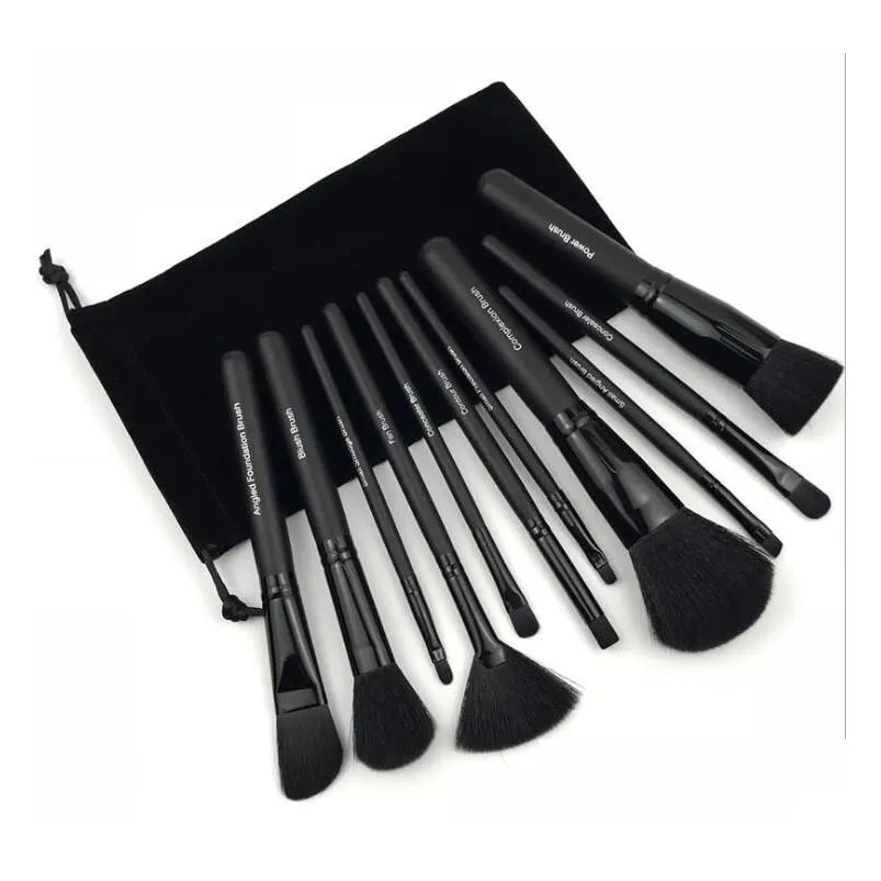 11pcs/set mc makeup brush set face cream power foundation brushes multipurpose beauty cosmetic tool brushes set with pouch bag