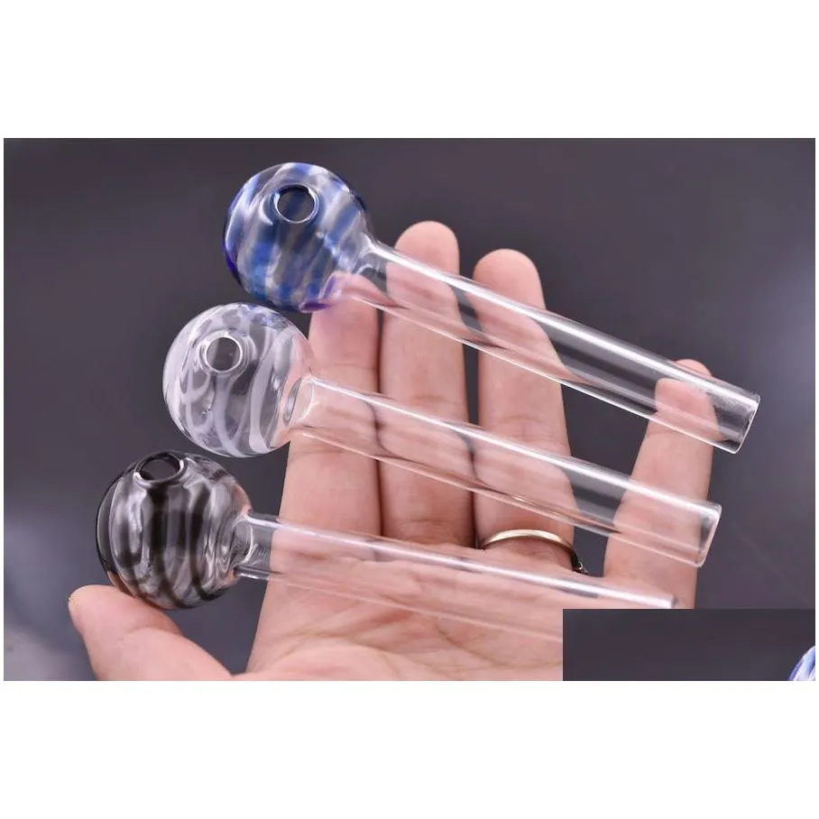  est design 103mm mini colorful glass oil burner pipe 12mm thick heady straight glass oil tube nail smoking pipe