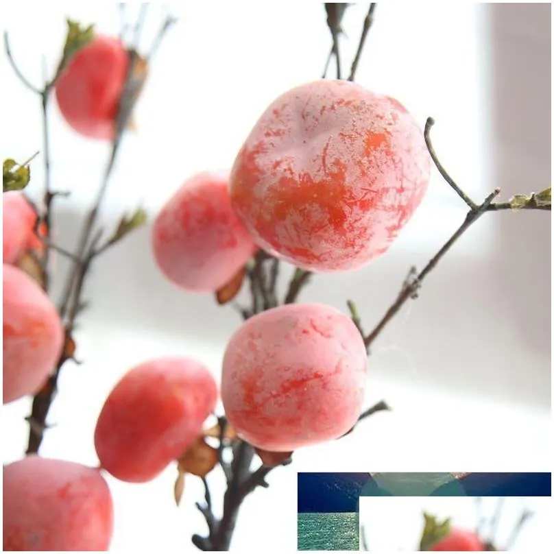 artificial flower berry fruit dried persimmon rose for christmas home wedding decoration diy flower wall fake flowers wholesale1