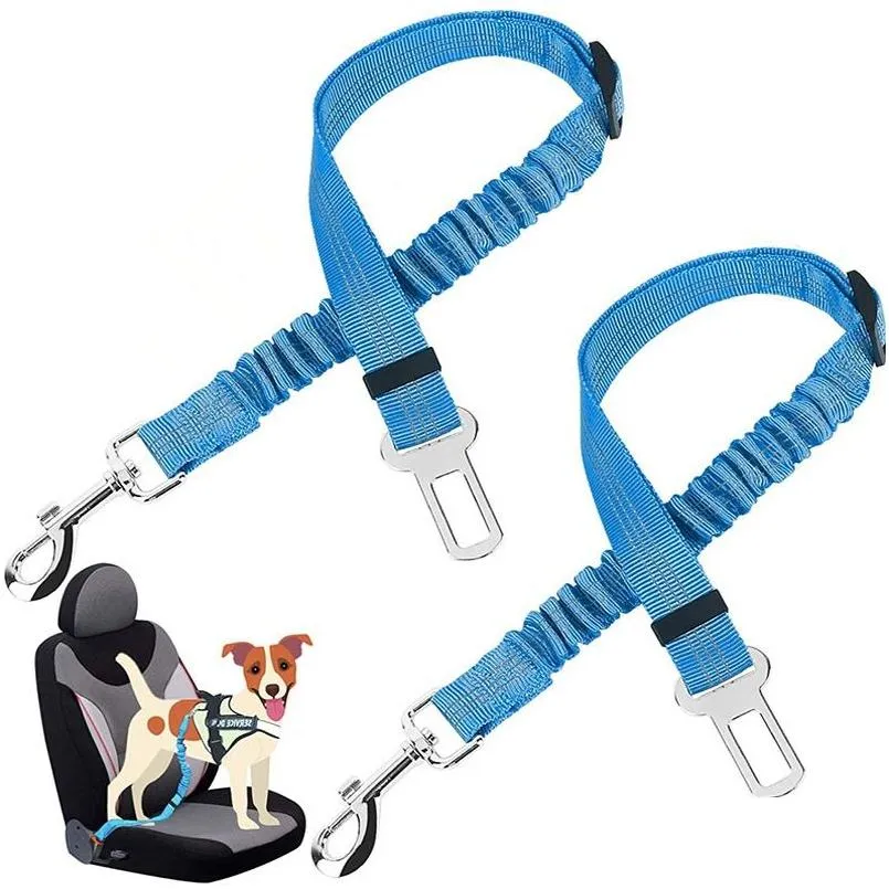 pet dog safety vehicle car seat belt elastic reflective dog seatbelt harness lead leash clip wt0a3005