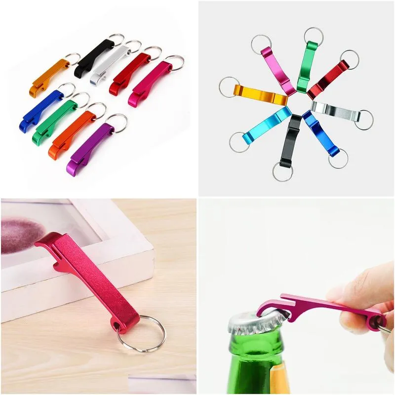 2in1 pocket key chain aluminum alloy beer bottle opener claw bar small beverage keychain ring beer opener keychain