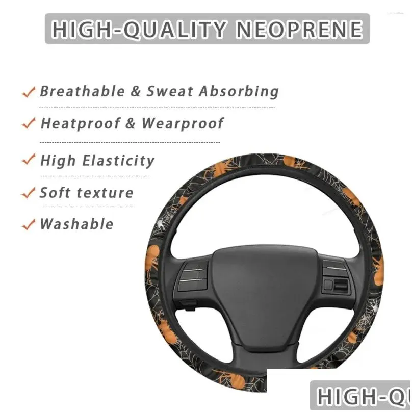 steering wheel covers halloween ornaments spider web pattern car anti-dirt vehicle clean protector interior spare parts for men